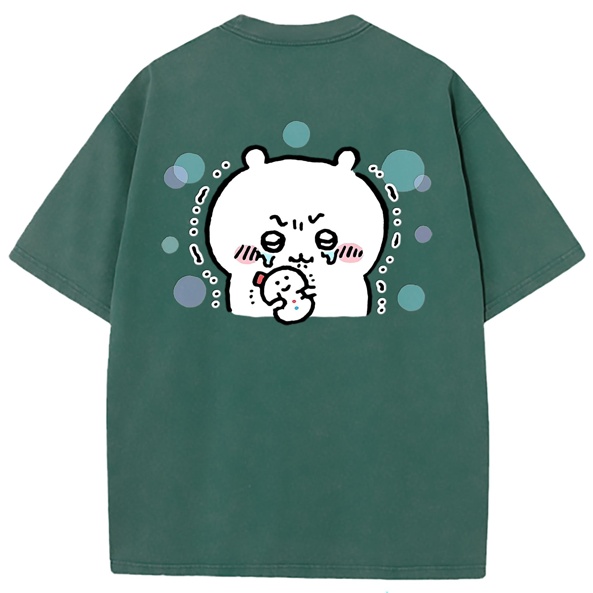 （画像用） ちいかわ ちいかわ Chii-kawa chiikawa 綿100% ヴィンテージ風 半袖Tシャツ（背面プリント）